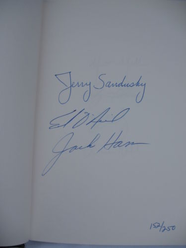 Illustration for article titled You Have Four Days Remaining To Bid On This Leather-Bound & Autographed Copy Of Jerry Sandusky's Book